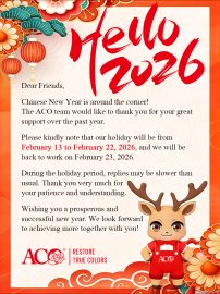 Happy Chinese New Year! ACO wishing you a prosperous and successful 2026.
