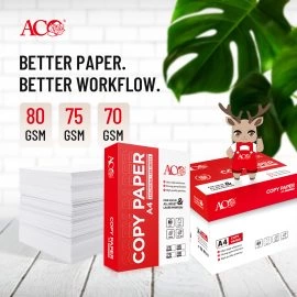ACO A4 Copy Paper Manufacturer | 70 GSM, 75 GSM & 80 GSM Office Paper Supplier