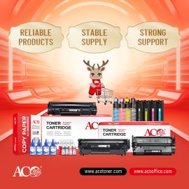 ACO provides professional printing consumables including toner cartridges, refill ink, and copy paper solutions designed for global office and industrial printing needs.