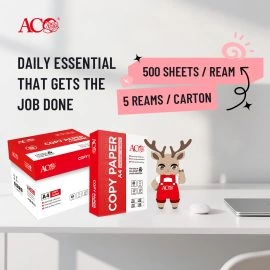 ACO A4 Copy Paper is developed to provide a practical paper solution for everyday office printing and copying.